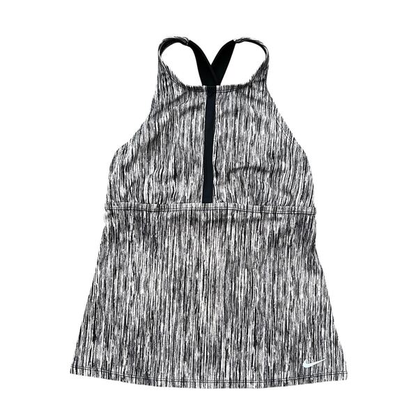 Nike Tankini Swim Top Cross Strap Gray Bra Yoga Workout Size Small *No Bra Pads* - Picture 1 of 6